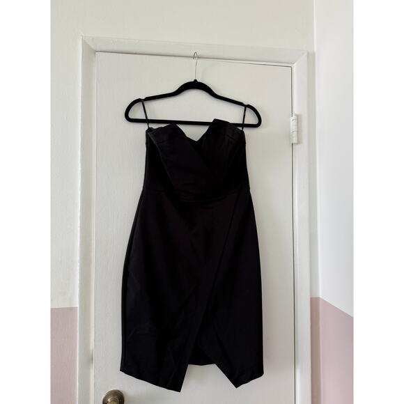 ASOS Black Strapless Cocktail Dress Size 8 - Picture 1 of 4
